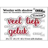 Crealies Wordzz with Shadow Veel Liefs