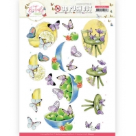 3D Push Out - Jeanine's Art - Butterfly Touch - Purple Butterfly