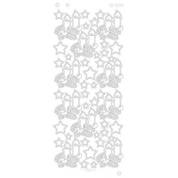 Stickervel - Christmas Candles Zilver