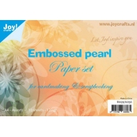 Papierset Embossed Parelmoer