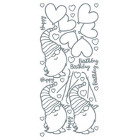 JEJE Peel - off stickers Gnome With Balloons - Zilver