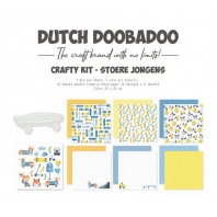 Dutch. Doobadoo Crafty Kit Stoere Jongens 20x20cm