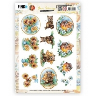 Yvonne Creations -  Bee Honey - 3D Push Out - Brown Bear