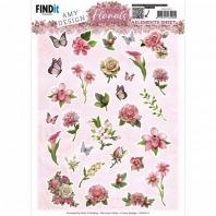 Amy Design - Pink Florals - 3D knipvel - Elements sheet