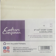 Crafters Companion 10 Cards & Envelopes 15x15 Ivory