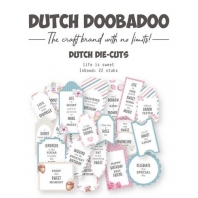 Dutch Doobadoo Life is Sweet 2 die-cuts 22 stuks labels (en)