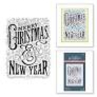 Spellbinders Betterpress Merry Christmas & Happy New Year