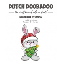 Dutch Doobadoo Rubber Stempel Konijn Kerstboom