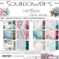 Craft O Clock - Soulflowers - mix set - 20,3x20,3cm