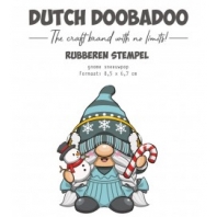 Dutch Doobadoo Hallo Winter - Rubber Stamp - Gnome sneeuwpop