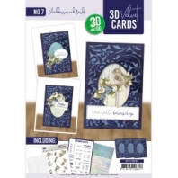 3D velvet Cards A6 - BlackBerries and Birds