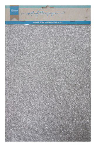 Marianne Design Decoratie Soft Glitter paper 5 vel - Silver
