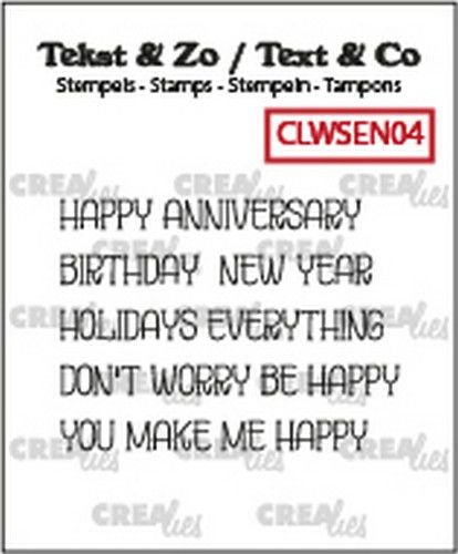 Crealies Clearstamps Tekst & Zo woordstrip Happy