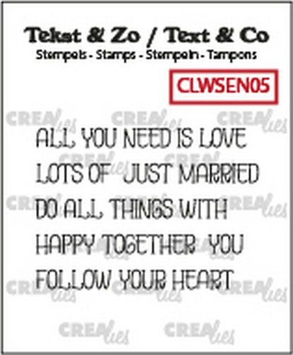 Crealies Clearstamps Tekst & Zo woordstrips Love