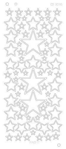 Stars various sizes Platinum - Zilver   CD3096Z
