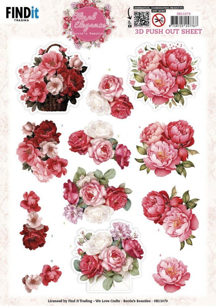 Berries Beauties - Floral Elegance 3D Push Out - Peony Delight