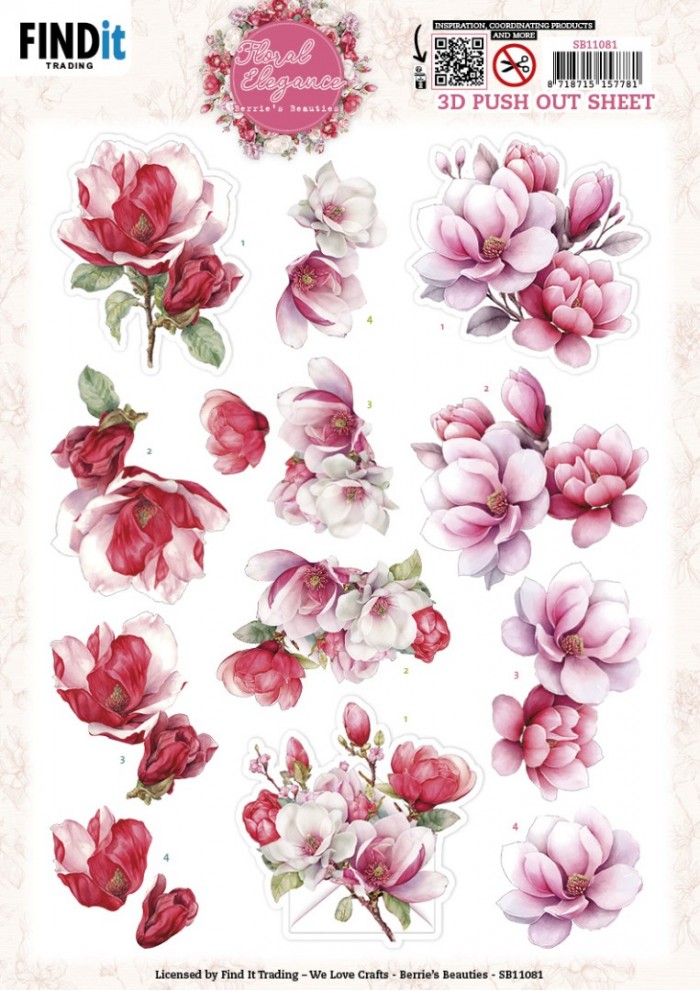 Berries Beauties - Floral Elegance 3D Push Out - Magnolia Dreams