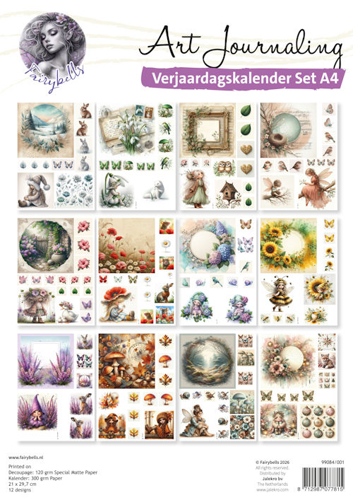 Art Journaling Verjaardagskalender Set A4