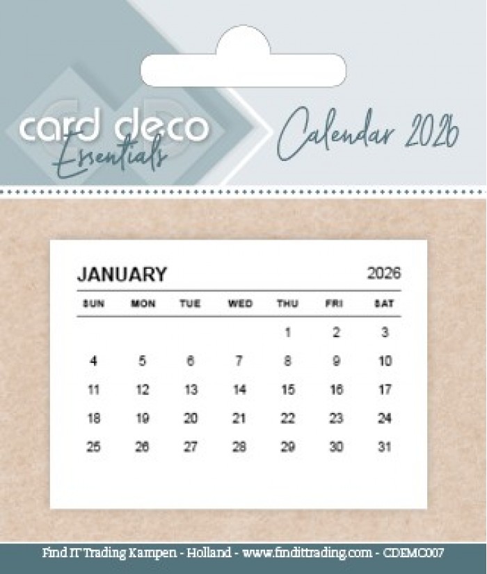 Card Deco Essentials Calendar 2026