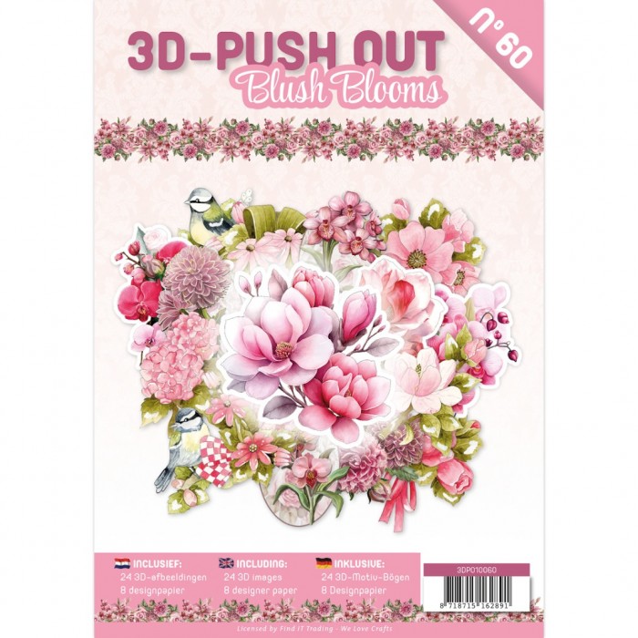 3D Push Out Blush Blooms nr 60 