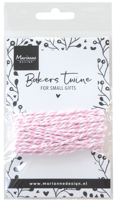 Marianne Design - Bakers twine - light pink/white