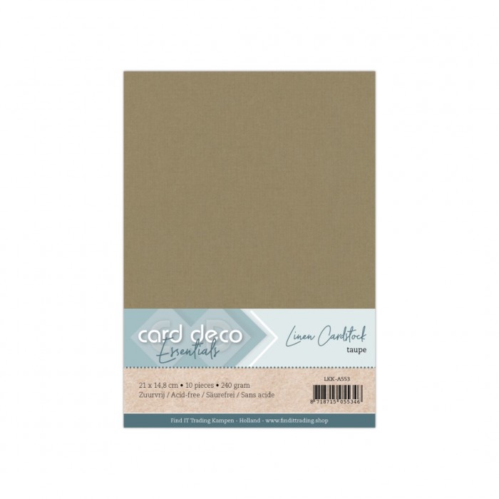 Card deco Essentials - Linnenkarton A5 - Taupe 53