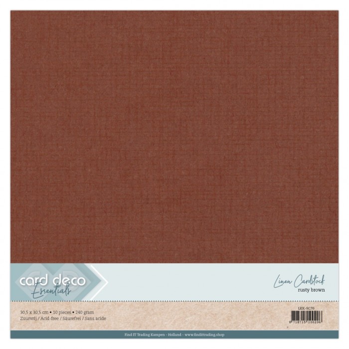 Card deco Essentials - Linnenkarton Scrap -Rusty Brown