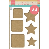Marianne Design Mask Stencil - A4 Vierkanten & Sterren