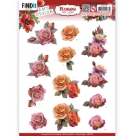 Amy Design - Roses are Red -  3D Push Out - Pink Roses