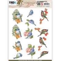 Jeanine's Art - Vintage Birds - 3D Push Out - Stone Bird House