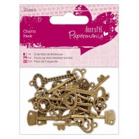 Papermania Charm Pack Vintage Keys 21 stuks 