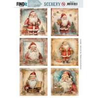 Card Deco Scenery Santa Square