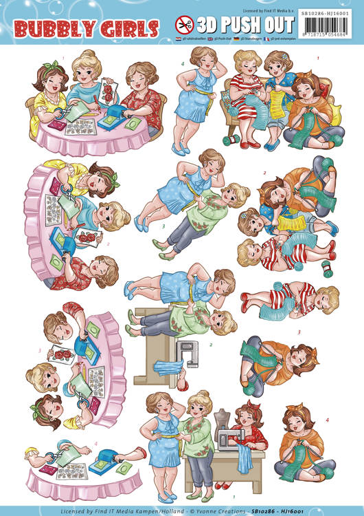 3D - Pushout - Yvonne Creations - Bubble Girls - Crafting Girls