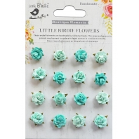 Little Birdie - Paper Flowers - Beaded Micro Roses Artic Ice