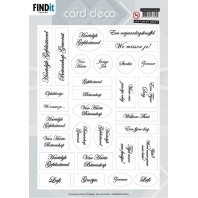 Card Deco Sentiments sheet zwart