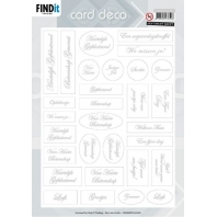 Card Deco Sentiments sheet Zilver 