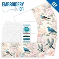 Stitch And Do Cards Blue Birds - Embroidery Cards 01 