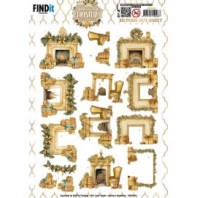 Berrie's Beauties - Glowing Christmas push out - Fireplace