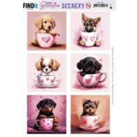 Berrie's Beauties - Scenery puppy in cup - square