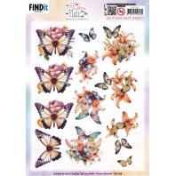 Berrie's Beauties - Flutter Flair - 3D Push Out - Orange Flutters