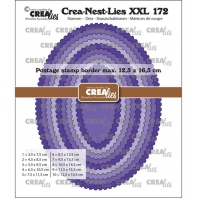 Crealies Ovals with postage stamp border ( 10 stuks ) 