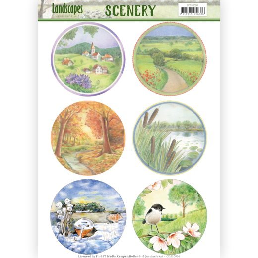 Die Cut Topper - Scenery - Jeanine's Art - Landscapes - Landscape Circle