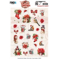 Yvonne Creations - Floral Christmas - 3D knipvel - Smal Elements