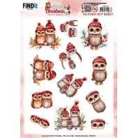 Berries Beauties - 3DPush Out A very Furry Christmas Owls