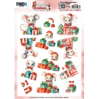 Berries Beauties - 3DPush Out A very Furry Christmas Mouse