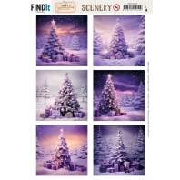 Berries Beauties 3D Push Out Sheet - Purple Pines - Square