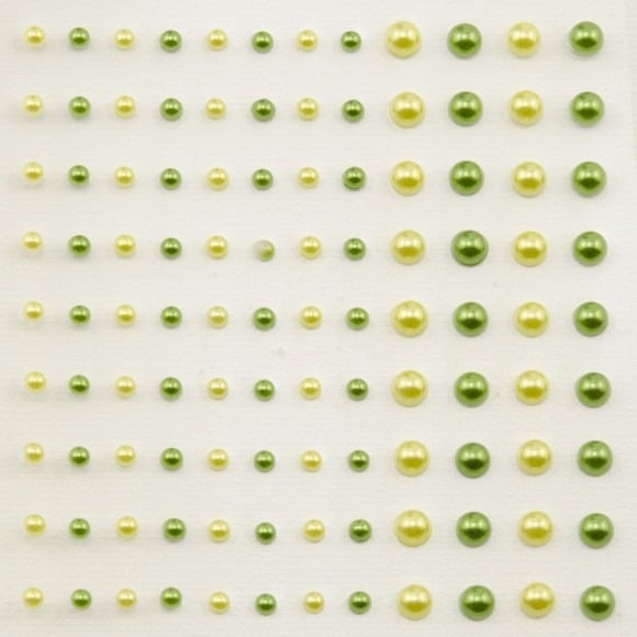 Parels half zelfklevend 3+5mm x 108 prairie