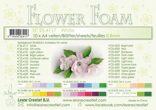 LeCrea - 10 Flower Foam sheets A4 wit