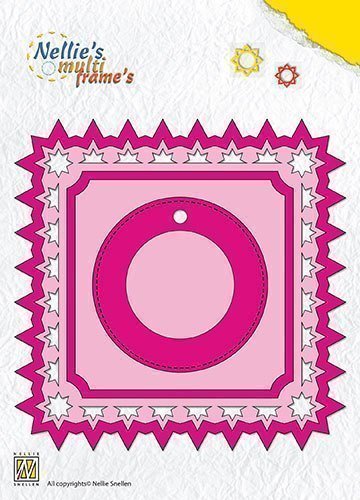 MFD099 square with label Christmas star pattern