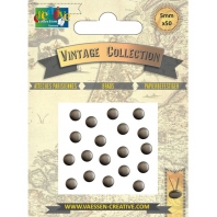 Vaessen Creative - Brads Vintage 5 mm Antiek Zilver 50 stuks
